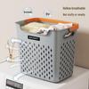 Large Capacity Plastic Laundry Basket - Handheld Dirty Clothes Hamper for Bathroom and Household Storage