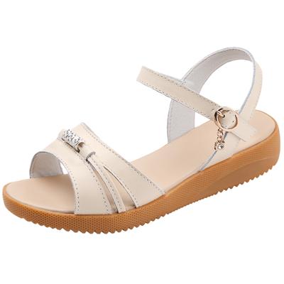 Holfredterse Новейшая обувь 2022 года для женщин, сандалии из натуральной кожи, женские удобные туфли на плоской подошве в корейском стиле на толстом каблуке Hd2102