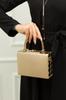 Women's Stylish and Useful Evening Dress Bag Light Gold Glitter Evening Bag with Holder
