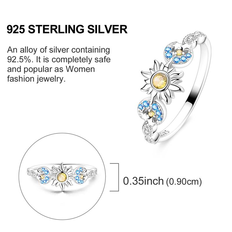 Original Rings 925 Silver Simple Sparkling Heart Bow Dragon Firefly Star Moon Ring for Women Girls Wedding Jewelry Gift
