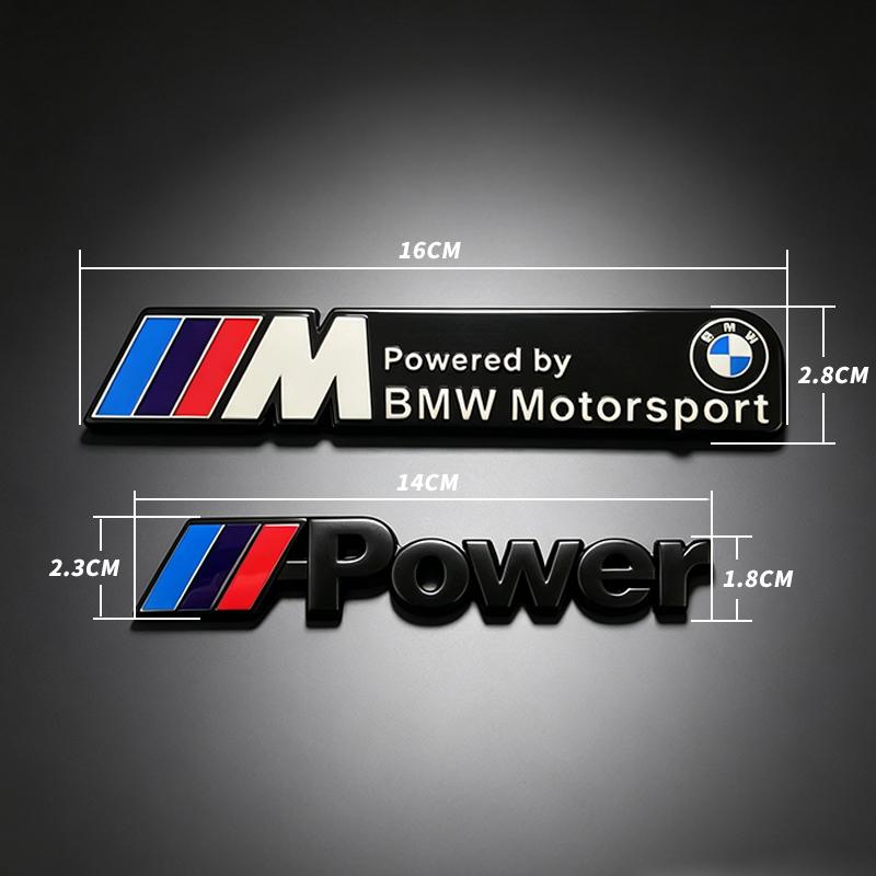 JYPK6 3D Aluminum M Power Logo Badge Sticker For BMW M3 M5 G30 F30 F31 E36 E87 E60 E46 E91 X1 X3 X5 E53 Car Decoration Parts