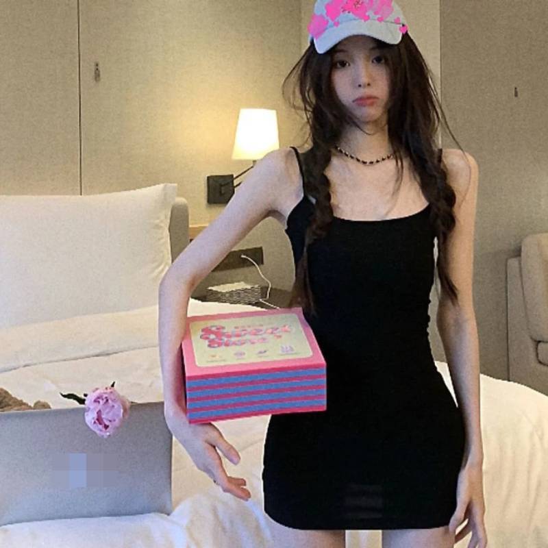 Classic Black Sleeveless A Line Dress With High Waist For Summer Fashion