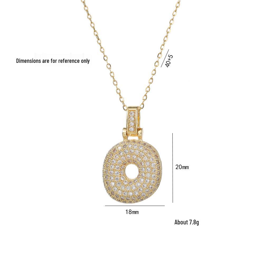 Женское ожерелье в европейском и американском стиле из меди и циркония с инициалом - Модная ключичная цепочка