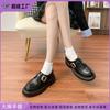 Grape Mother Winter New Thick-soled Small Leather Shoes Women's British Style Thick-soled Heightening Uniform Loafers Women's Retro Shoes