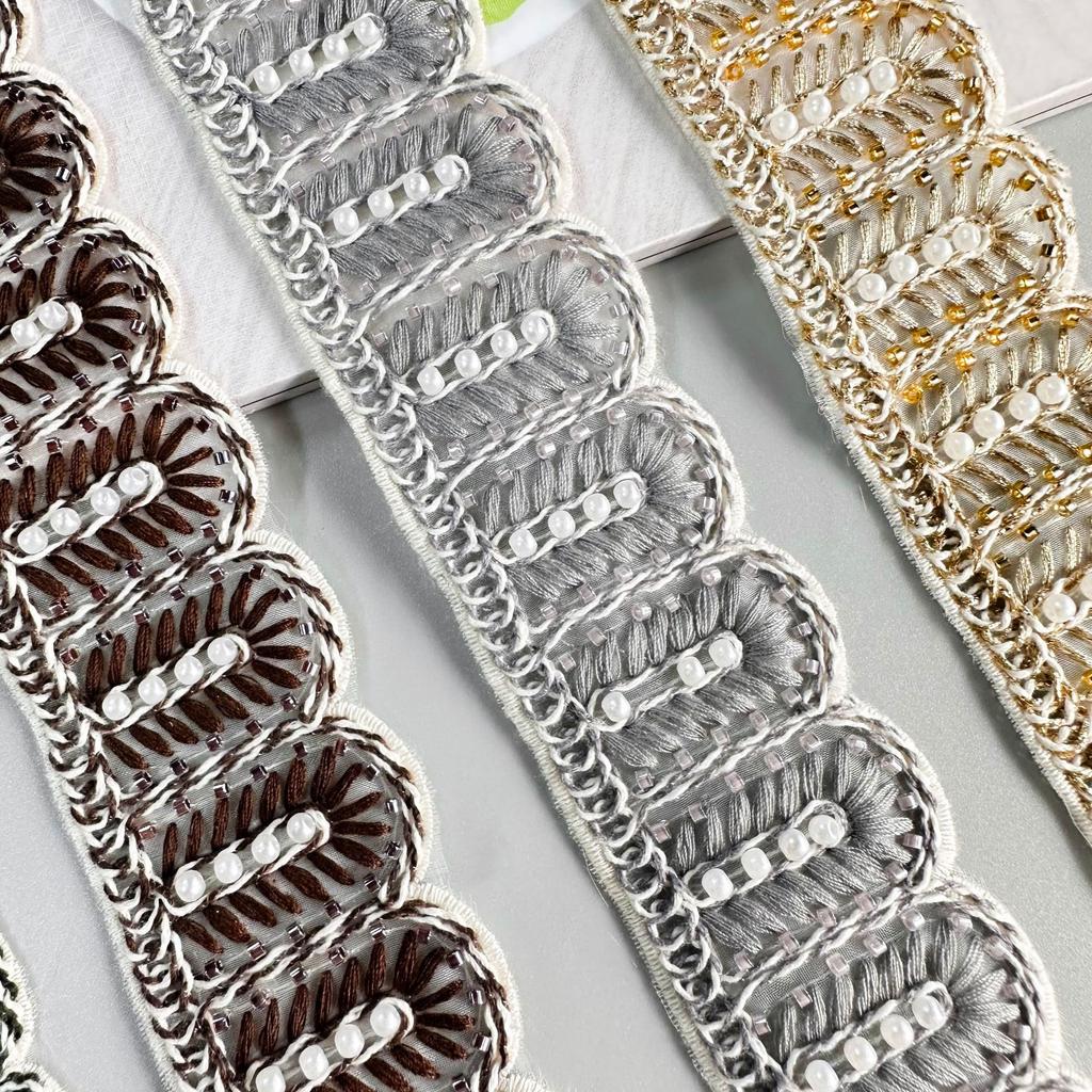 4,5 см Вышивка бисером Прядь Штрих-код Пояс для одежды Платье Домашние аксессуары для окон Кружевные аксессуары