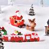 Christmas Elk Snowman Sleigh Deer Car Snow Landscape Miniature Ornament DIY Miniature Garden Bonsai Crafts Decoration Supplies