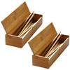 Uccellino Bamboo Chopstick Box Commercial Cutlery Case with Lid Chopstick Holder Restaurant Tabletop Supplies Store Spoon Fork of (Set 2)