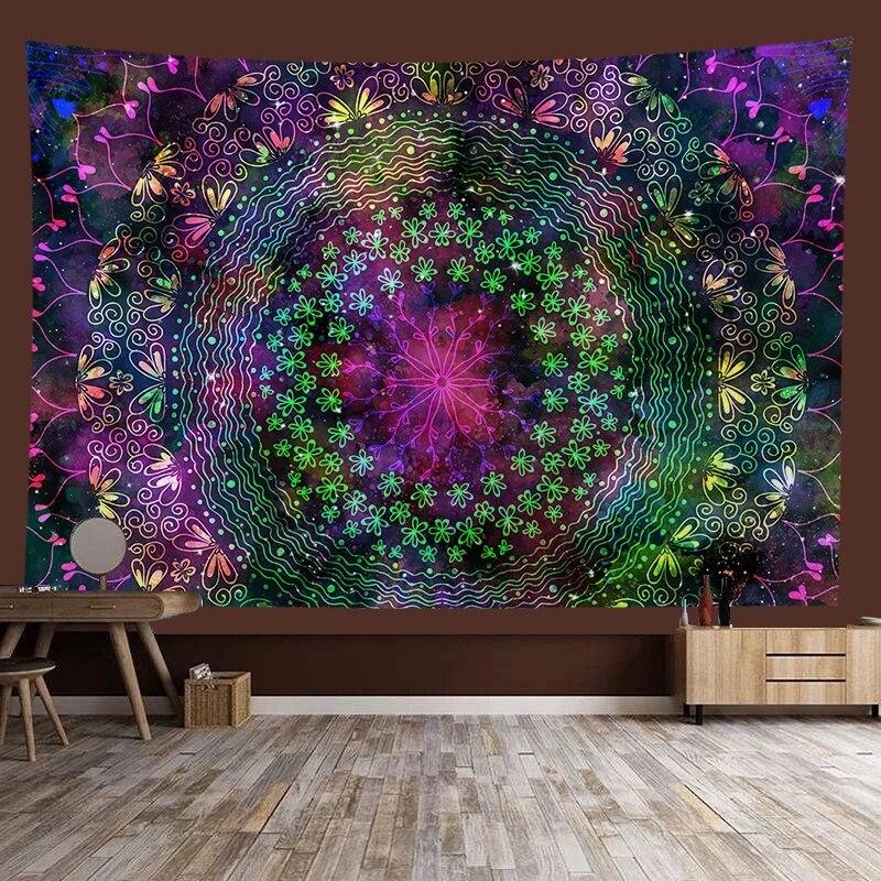 Mandala Floral Tapestry Bohemian Hippie Hanging Cloth Wall Art Decoration Background Cloth Room Living Room Home Decor