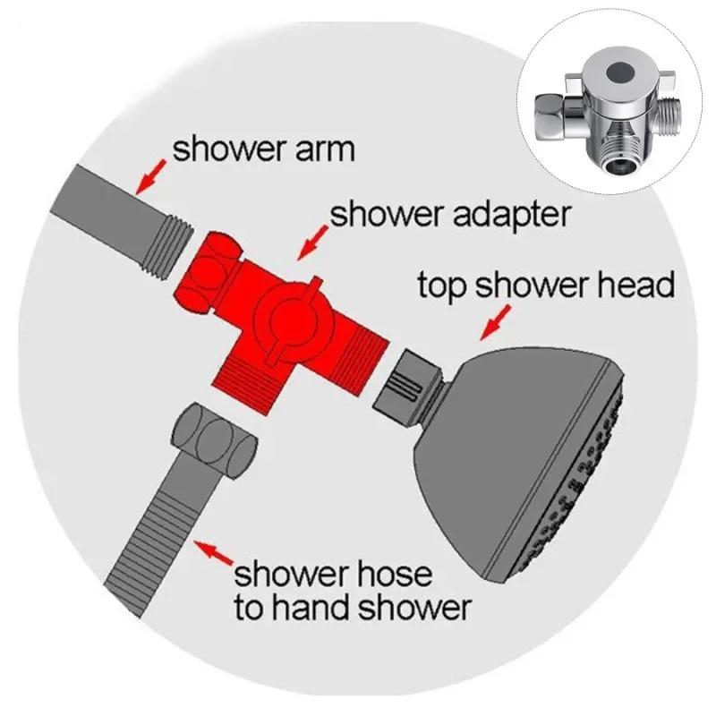 Diverter Valve G1/2 Splitter 2 or 3 Way Water Separator Shower Tee Adapter Adjustable Faucet Switcher Bathroom Toilet Accessory