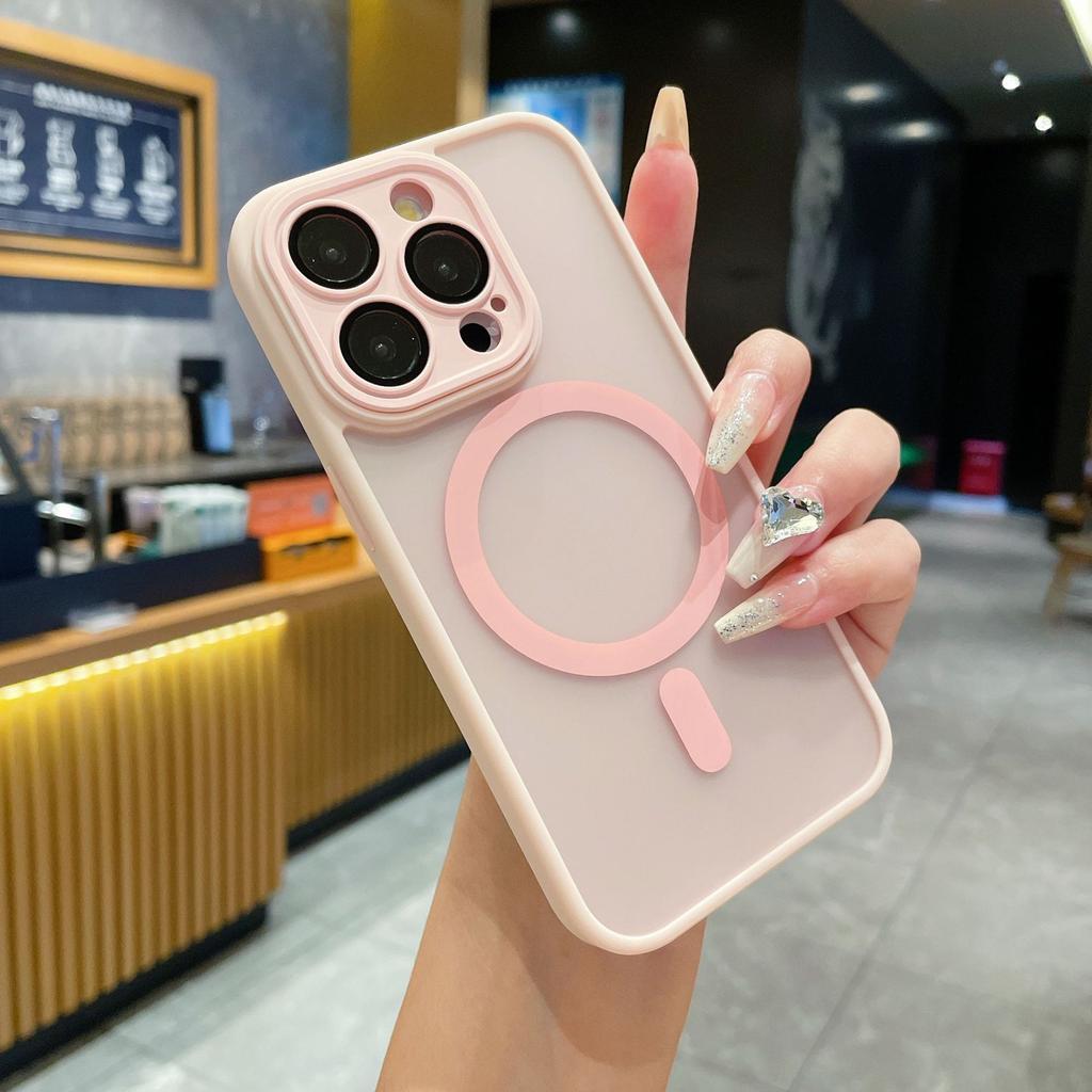 Для iPhone 17 Магнитный чехол для телефона с матовой поверхностью, имитирующей кожу, для Apple 16 PROMAX с пленкой для объектива 15 Защитная крышка 14