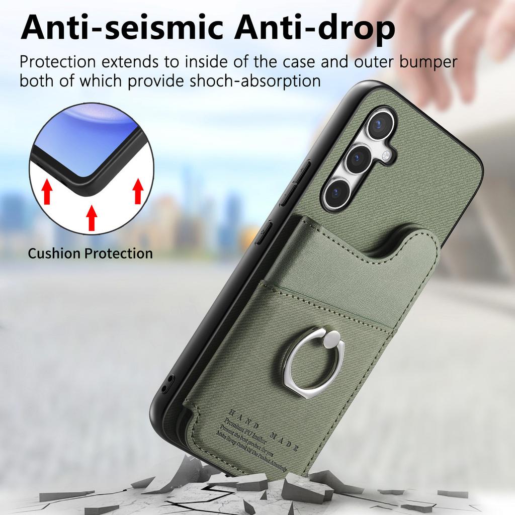 For Samsung Galaxy S25+ Case with Card Holder Kickstand Leather+TPU+PC Phone Cover