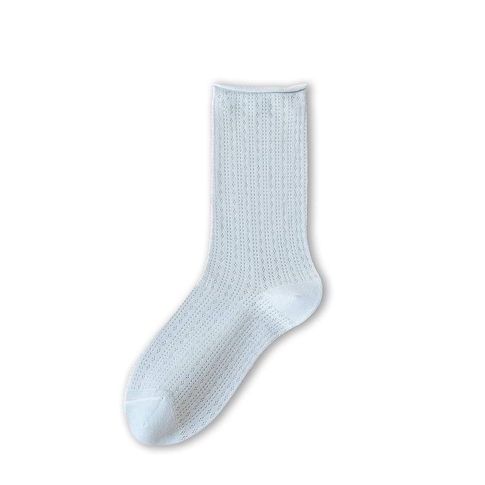 Solid Color Cotton Socks Summer Thin Boneless Curled Edge Confinement Stack Socks Breathable Medium Tube Ice Socks