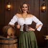 Lady's Halloween Renaissance-style silk dress (top + belt + half-length skirt)