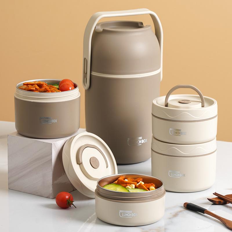 Большой Вместимости Многослойный Изолированный Ланч-бокс из Нержавеющей Стали 304 для Офиса и Студентов
