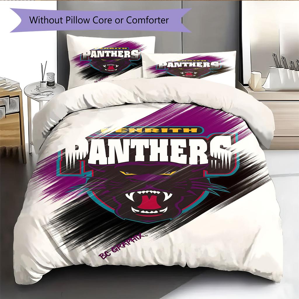 Penrith Panthers Spirit Bedding Quilt Set Quilt Cover Pillowcase Home Decoration Birthday Gift (1 * duvet cover + 2 * pillowcase, without core)