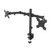 Dual Monitor Desk Mount with Articulating Arm VESA 75x75 To 100x100 Cable Management Adjustable Rotating 13-27 Inches Display Screen Stand