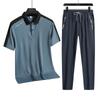 Спортивный комплект, мужской повседневный, стильный и дышащий, поло с короткими рукавами, комплект из двух предметов, мужская одежда