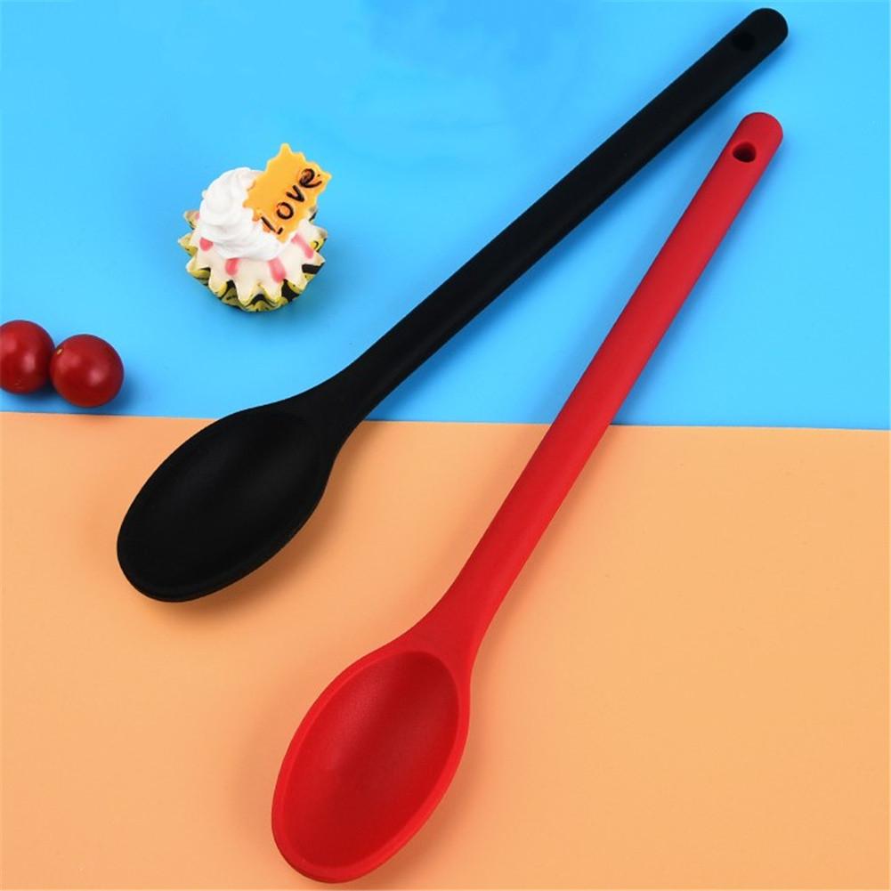 WIKHOSTAR Silicone Mixing Spoon Non-stick Cooking Spoon Kicthen Spoon Baking Spoon for Salad Stirring Mixing and Serving