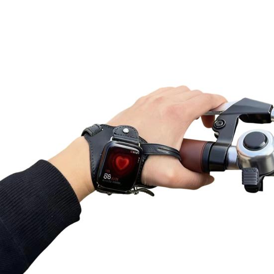 Ремешок для часов для велоспорта, совместимый с Apple Watch Series, регулируемый, винтажный, из искусственной кожи, сменный браслет для смарт-часов