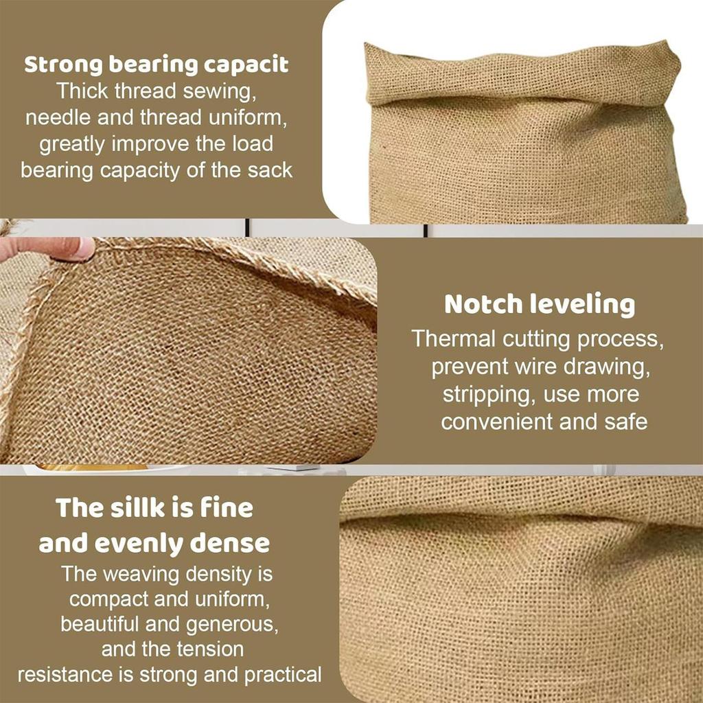 Potato Keeper 5 Pieces Burlap Potato Bags 15.75x23.62 Inches Jute Sack Breathable Food Storage For Beans Fruits Sand Market