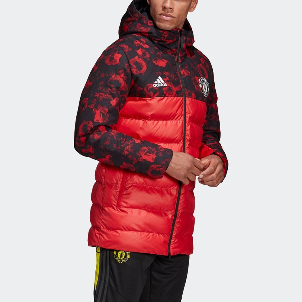 Adidas Mufc Ssp Printed Hooded Cotton Jacket Men Outwear Red DX9067