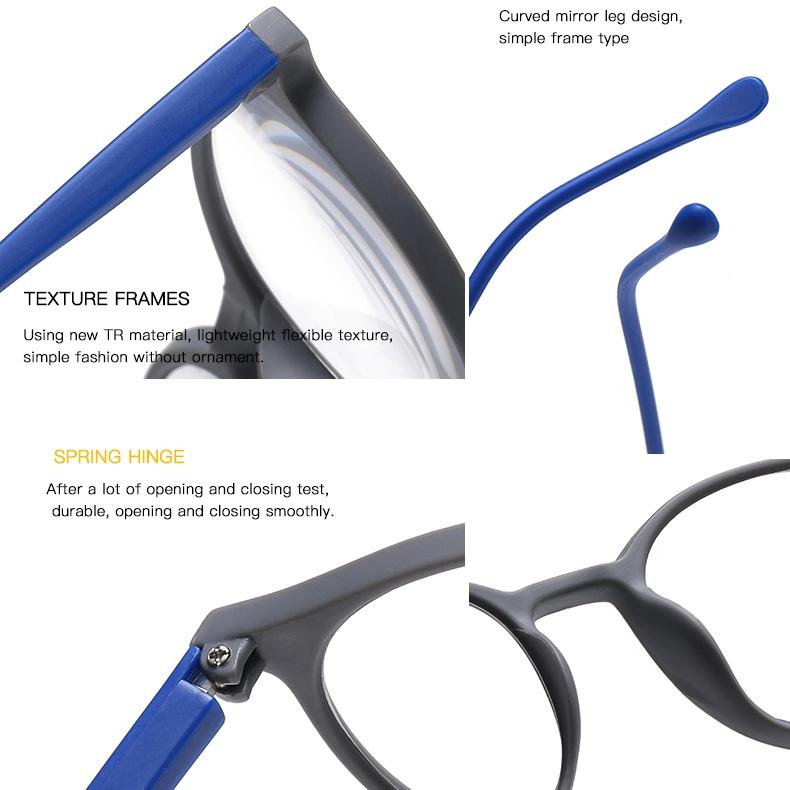Round Reading Glasses For Women Computer Anti Blue Light Men Presbyopia Hyperopia Clear Lens Reading Eyeglasses Eyewear High-Definition Resist Fatigue