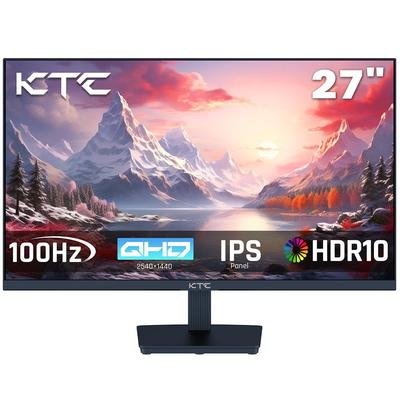 KTC Игровой монитор H27T27, 27-дюймовый экран IPS 2560x1440 QHD, частота обновления 100 Гц, HDR10, время отклика 1 мс, адаптивная синхронизация