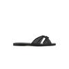 Spot Second Hair! Fashion Versatile New Square Head One Word Wrinkled Flat Bottom Casual Beach Slippers Women's Sandals Outside