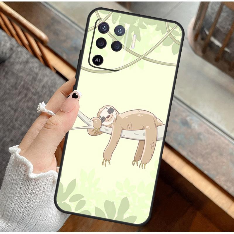 Забавный Милый Ленивец Чехол Для Телефона Для Oppo A38 A58 A74 A15 A80 A60 A40 A94 A54 A98 A78 A18 A16 A76 A96 A17 A77 A57S