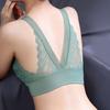 Women Elegant Bandeau Back Underwire Bra Anti Sagging Padded Wide Shoulder Straps Floral Lace Stitching Push Up Sport Breathable Brassiere Inner Wear