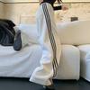 Gray Sweatpants Women's Autumn and Winter High-waisted Sweatpants New Side Striped Casual Pants Versatile Straight Wide-leg Pants
