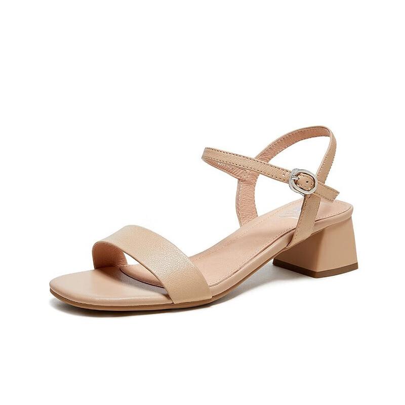 Сандалии GOLDEN CAMEL женские повседневные толстые туфли на ремешке для женщин кожаные туфли-лодочки мягкие модные босоножки на высоком каблуке новые