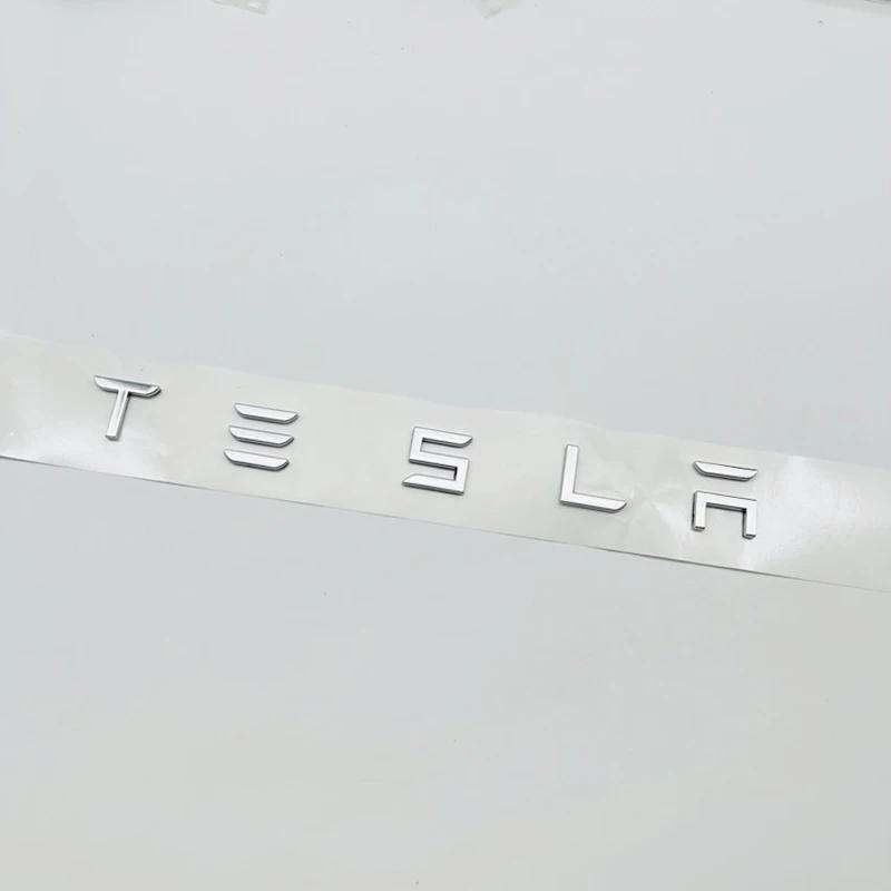 3D ABS Буквы Логотип Tesla Углеродный Хром Черный Красный Значок Наклейки на Задний Багажник Автомобиля Для Tesla Model 3 Y X S Задние Наклейки Аксессуары