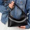 Elegant Stylish Shoulder Bag For Women Silver Chain Soft Premium Leather Sleek Durable Sophisticated Spacious Interior