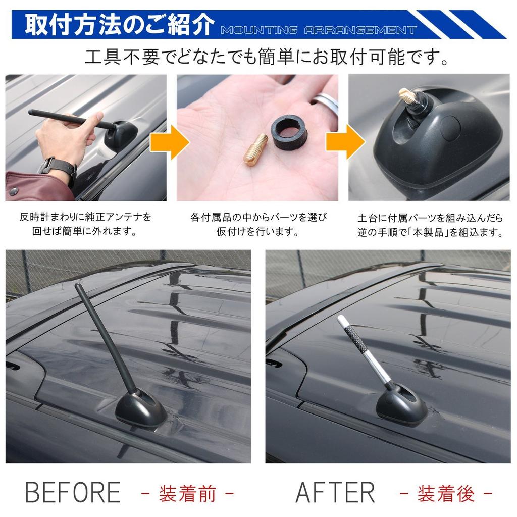 N-BOX NBOX Custom Short Antenna Car Antenna Carbon Blue 8 см JF3 JF4