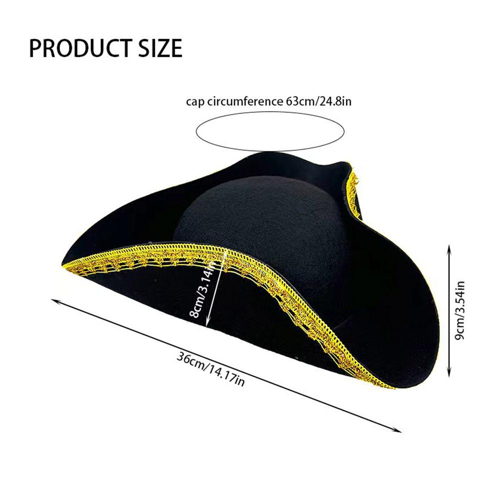 Пиратская шляпа для сценического шоу, для косплей-вечеринки, мягкая треуголка, костюмированная шляпа для Хэллоуина, пиратская шляпа Pa N8M4