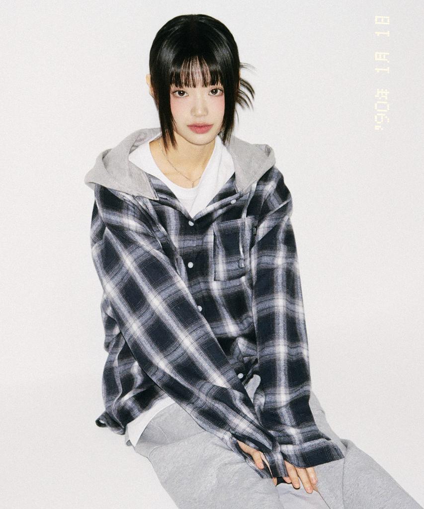 ACOVER Tartan Sweat Hoodie Check Shirt 3 Colors