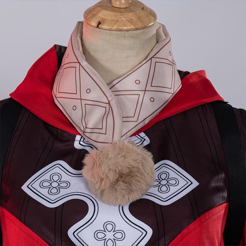 Klee Косплей Костюм Klee Dress Полный комплект, включая рюкзак для косплея на Хэллоуин Comic-con