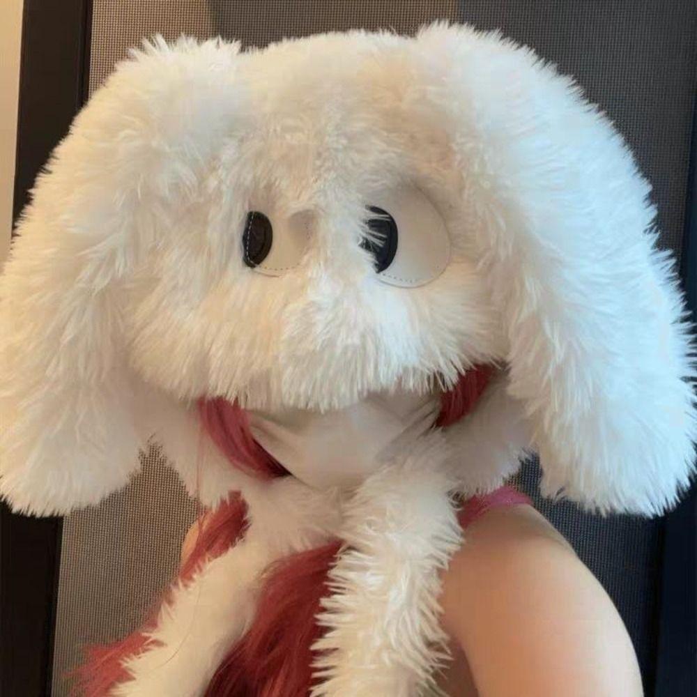 Утолщенная плюшевая шапка-бини зимняя мультяшная шапка мягкая длинная щенячья шапка студентка