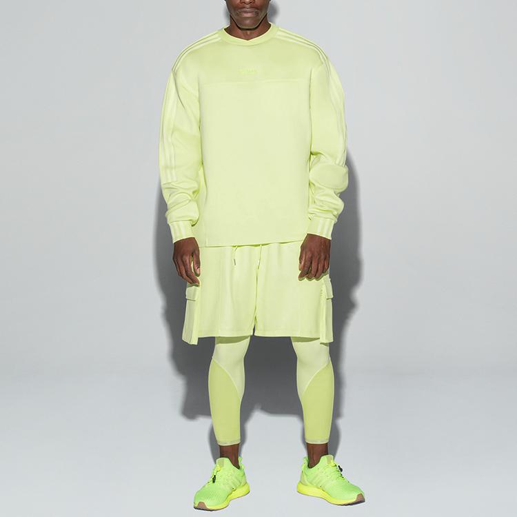 Adidas Originals X Ivy Park Adidas Originals Trefoil X Ivy Park Embroidered Logo Solid Sweatshirt Unisex Tops Light-Yellow H25162