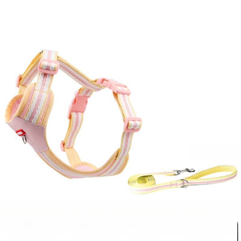 Pet Breathable Chest Harness For Medium And Small Dogs With Nonextendable Lead