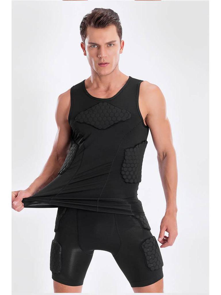 Профессиональные компрессионные шорты с защитой от столкновений в виде сот для тренировок по баскетболу и футболу