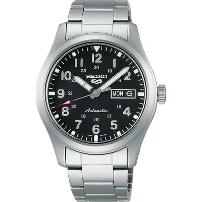 Мужские автоматические механические часы Seiko 5 Sports SRPG27K1 Черная нержавеющая сталь Водонепроницаемые