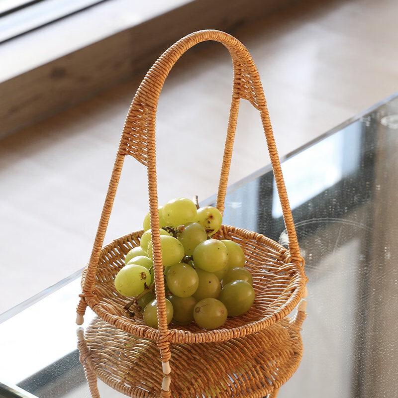 Multi-Layer European Style Rattan Fruit & Snack Basket