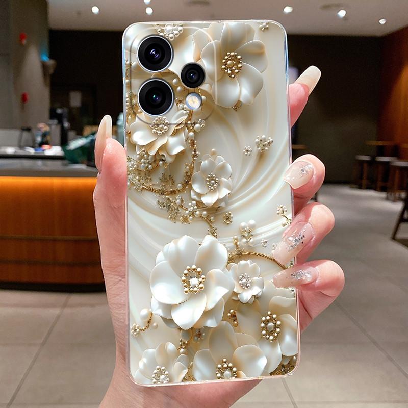 For OPPO Reno 15 5G Case CPH2825 Clear Fashion Butterfly Flower Soft TPU Silicone Jelly Back Cover For OPPO Reno15 5G Phone Case