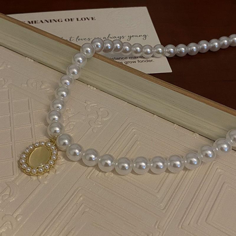 Корейское ожерелье с подвеской из искусственного жемчуга и опала для женщин, легкая роскошная цепочка для ключицы для меньшинства, подарок на День святого Валентина, ювелирные изделия