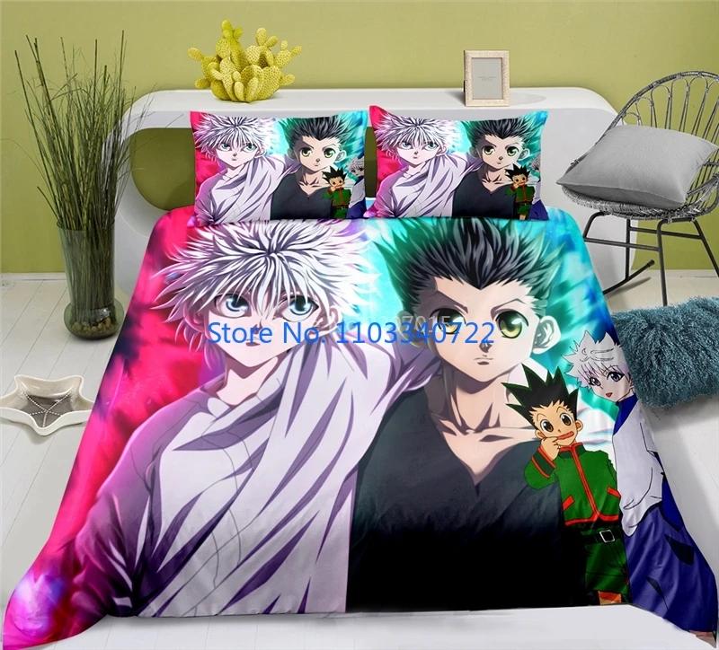 Аниме HUNTER X Напечатанный Комплект Постельного Белья Комплект Пододеяльника 3D Принт Чехол для Одеяла Постельные Принадлежности Комплекты Постельного Белья Декор Спальни