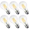 LVWIT LED Bulbs, E26 Base, 6W Filament Bulbs, 60W Equivalent, 2700K Warm White, A60, 806LM, Clear Type, Retro Light Bulbs, PSE Certified,