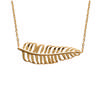 [N6229] - Gold Plated 'Navajos' Necklace (feather) - 38x13 Mm