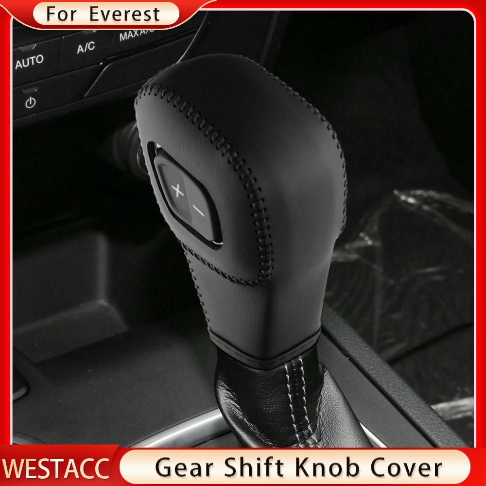Чехол из натуральной кожи с левым рулем и правым рулем, чехол для ручки переключения передач автомобиля для Ford Everest Ranger-2022, ошейники шестерни, наклейка на шестерню